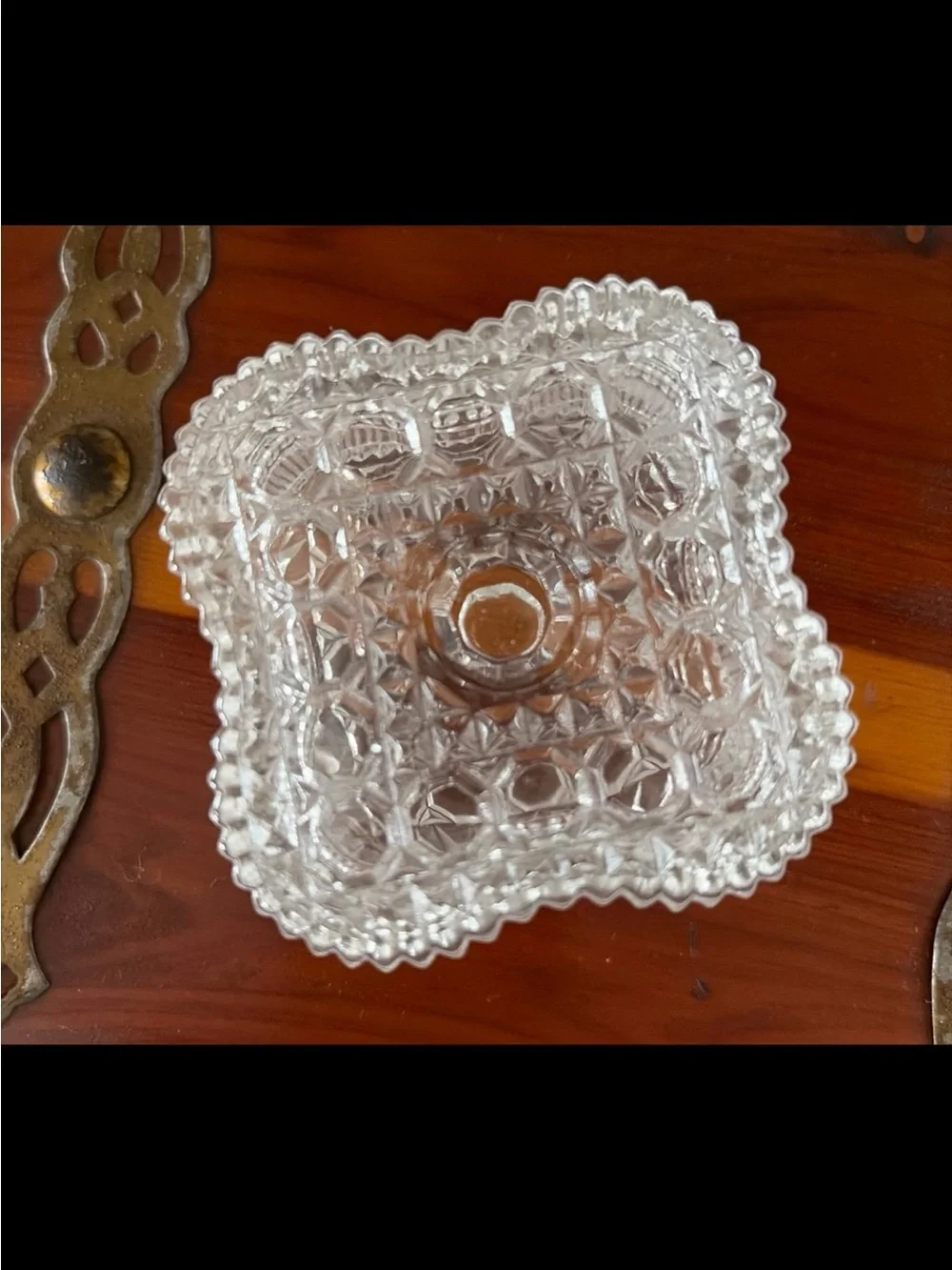 Clear Ribbed Glass Vanity /jewelry Tray - Stacked Decorative trinket box